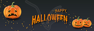 Halloween night banner vector template - vector clip art