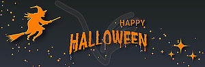 Halloween night banner vector template - vector clipart