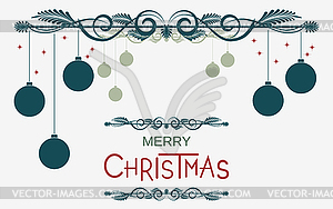 Christmas and New Year floral style vector illustration - vector image