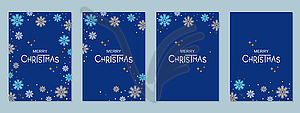 Рождественские и новогодние векторные листовки в стиле ретро - клипарт в векторном виде