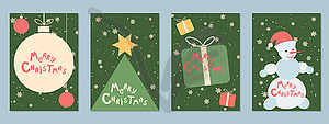 Christmas and New Year retro style vector flyers - vector clipart