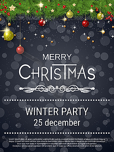 Christmas and New Year flyer vector design template - vector clip art