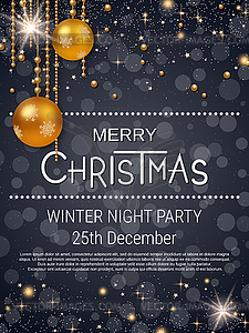 Christmas and New Year flyer vector design template - vector image