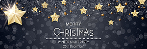 Christmas and New Year luxury banner vector template - vector image