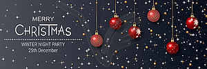 Christmas and New Year luxury banner vector template - vector clipart