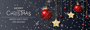 Christmas and New Year luxury banner vector template - vector image