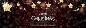 Christmas and New Year luxury banner vector template - vector image