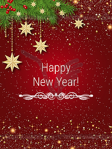 Merry Christmas and Happy New Year vector illustration - vector image