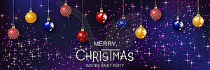 Merry Christmas and New Year party invitation banner - vector clipart