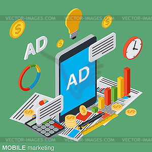 Mobile marketing vector concept - vector clip art