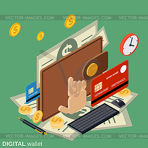 Digital wallet vector concept - vector image