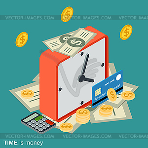 Time is money vector concept - color vector clipart