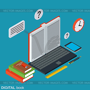 Digital book vector concept - vector clipart