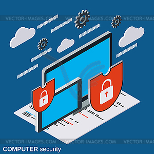 Computer security vector concept - vector clip art