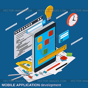 Mobile application development vector concept - vector clipart