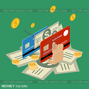 Векторная концепция денежных транзакций - клипарт в векторном формате