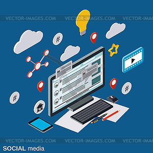 Social media vector concept - vector image