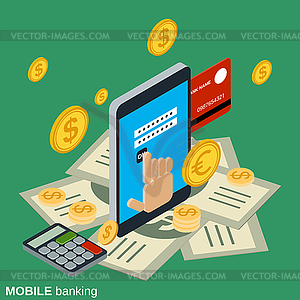 Mobile banking vector concept - vector image