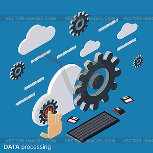 Data processing vector concept - vector clip art