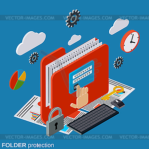 Folder protection vector concept - vector image