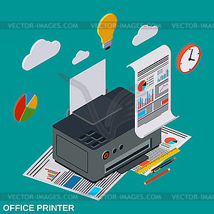 Office and home printer vector illustration - vector clip art