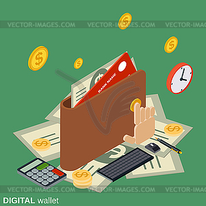 Digital wallet vector concept - vector clipart