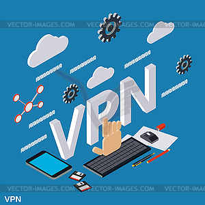 VPN service vector concept - vector clip art