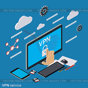 Векторная концепция VPN-сервиса - векторный рисунок