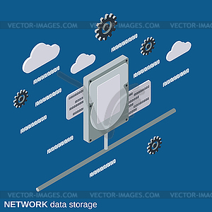 Network data storage vector concept - vector clipart