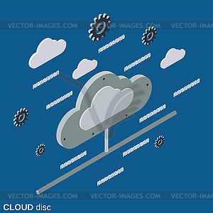 Cloud disc vector concept - vector image