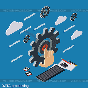 Data processing vector concept - vector clip art