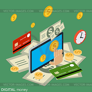 Digital money vector concept - vector clipart
