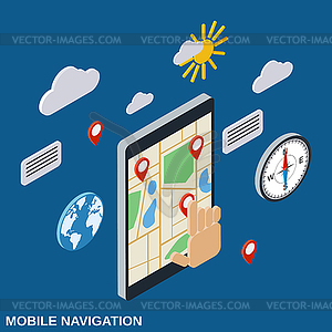 Mobile navigation vector concept - vector clipart