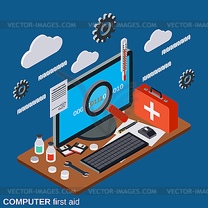 Computer service vector concept - vector clipart