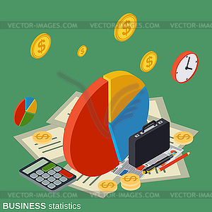 Business statistics vector concept - royalty-free vector clipart