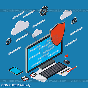 Computer security vector concept - vector clipart