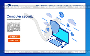 Computer protection vector concept - vector clipart