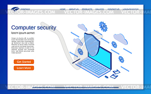 Computer protection vector concept - vector clipart