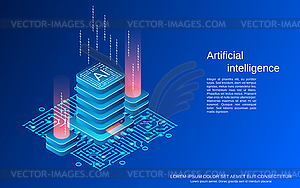 Векторная концепция искусственного интеллекта - векторизованное изображение