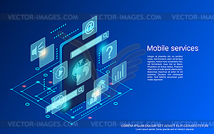 Mobile phone services vector concept - vector clipart