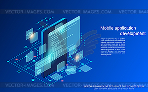 Mobile application development vector concept - vector clip art