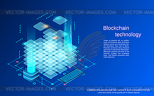 Векторная концепция технологии блокчейн  - векторизованный клипарт