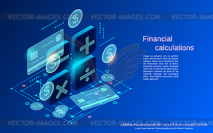 Financial calculations vector concept - vector image