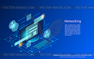 Networking vector concept - vector clip art
