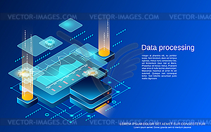 Data processing vector concept - vector clip art