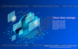 Cloud data storage vector concept - vector clipart
