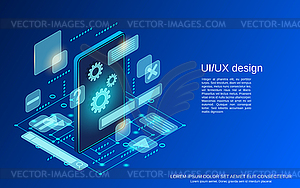 Векторная концепция дизайна пользовательского интерфейса/UX - клипарт в формате EPS