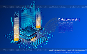 Data processing vector concept - vector clipart