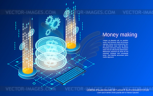 Money making vector concept - vector image