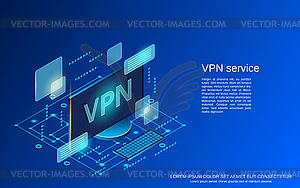 Векторная концепция VPN-сервиса - стоковый векторный клипарт